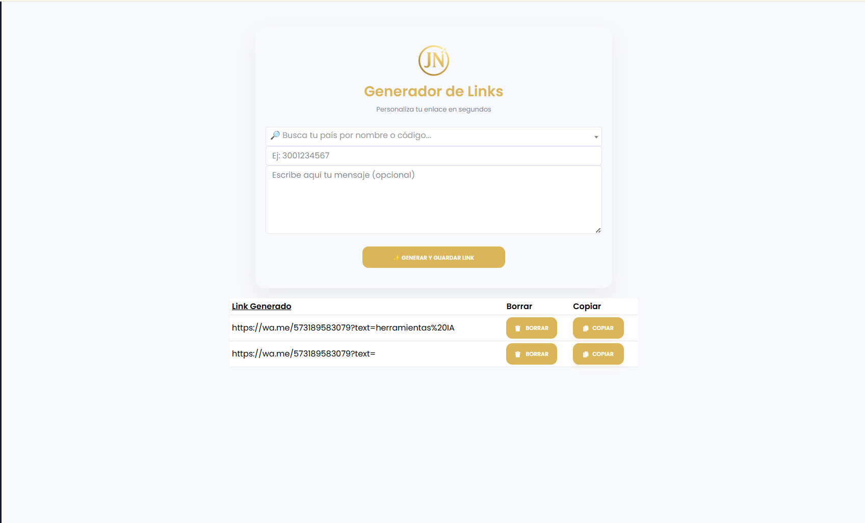 Generador de Enlaces