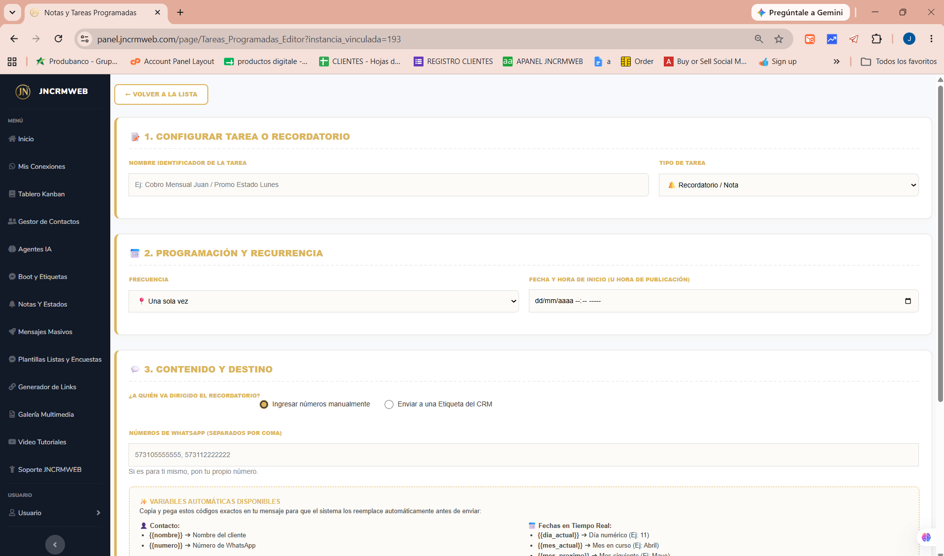 Notas y Recordatorios